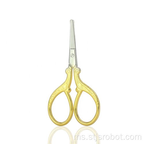 Alat kecantikan borong mudah alih emas bersalut keluli tahan karat lengkung gunting kening profesional